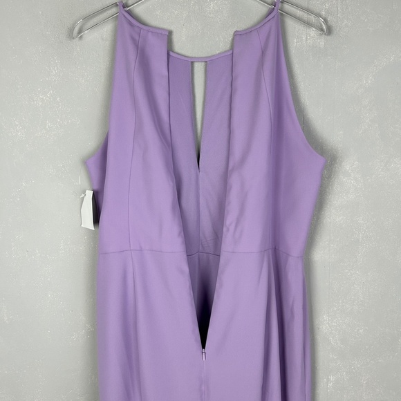 Bella Bridesmaids size 16R maxi dress BB122 pale purple P537 side slit NEW - Picture 11 of 14